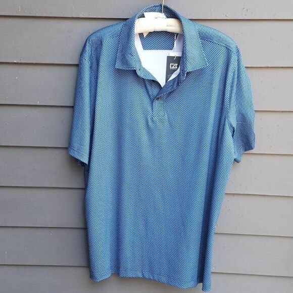 NWT Mens Cutter & buck Blue Black Golf Polo size XL - Picture 1 of 11